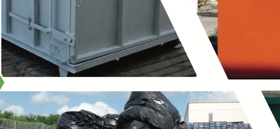 Contenedor en operación con residuos sólidos urbanos
